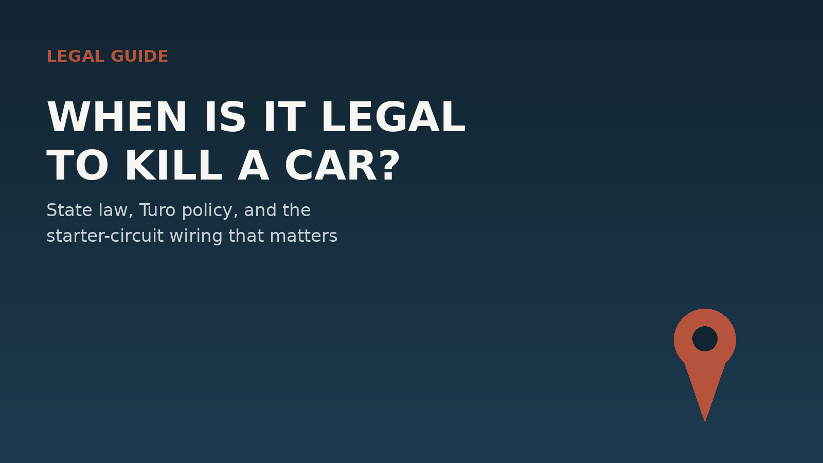Remote Kill Switch Laws: When Can You Legally Immobilize a Rental Car?