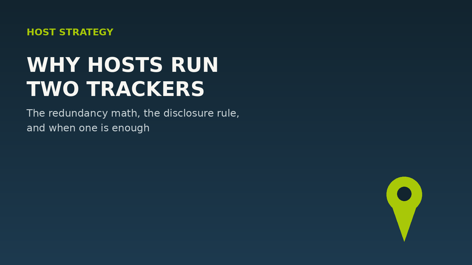 Why Hosts Run Two Trackers (and When You Only Need One)